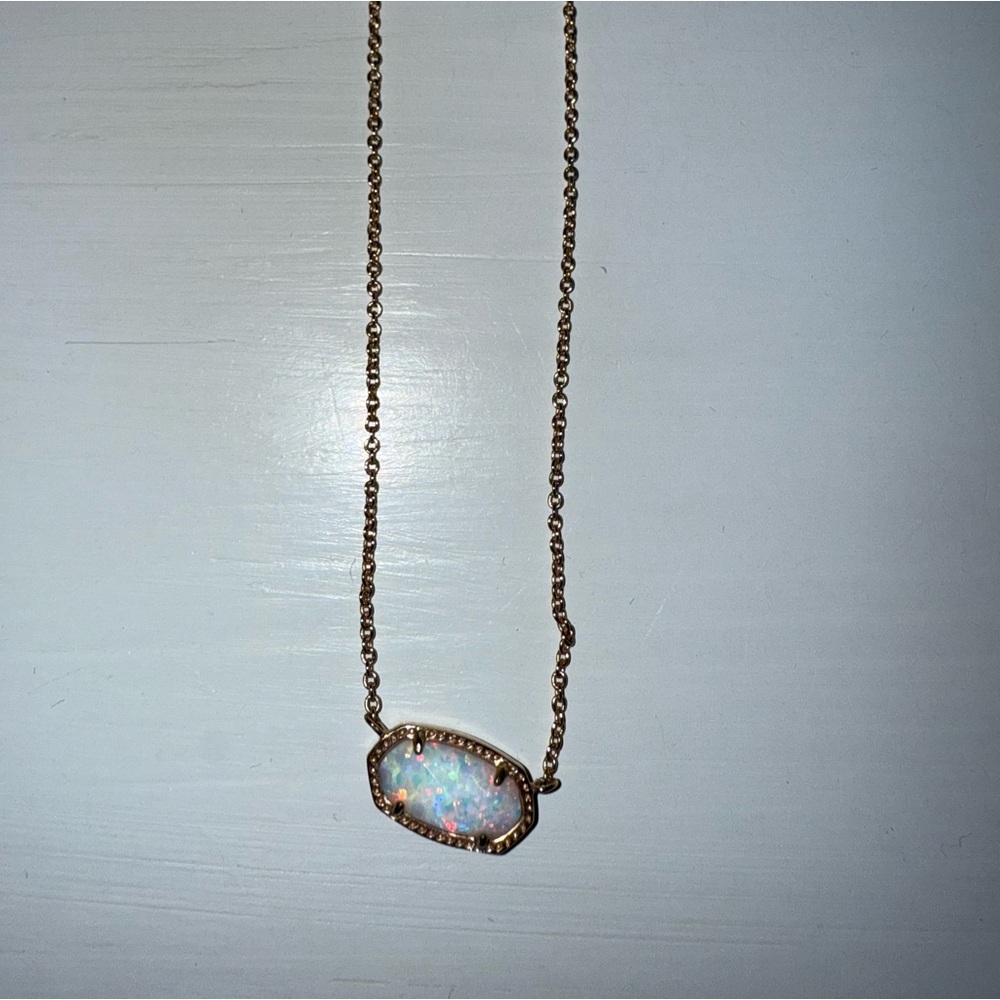 Kendra Scott Gold and White Necklace with Colorful Pendant